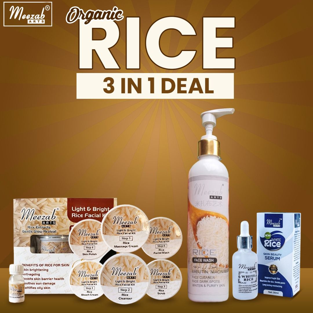 Mall Meezab Arts Organic Rice Deal (Facial, Wash, Serum)